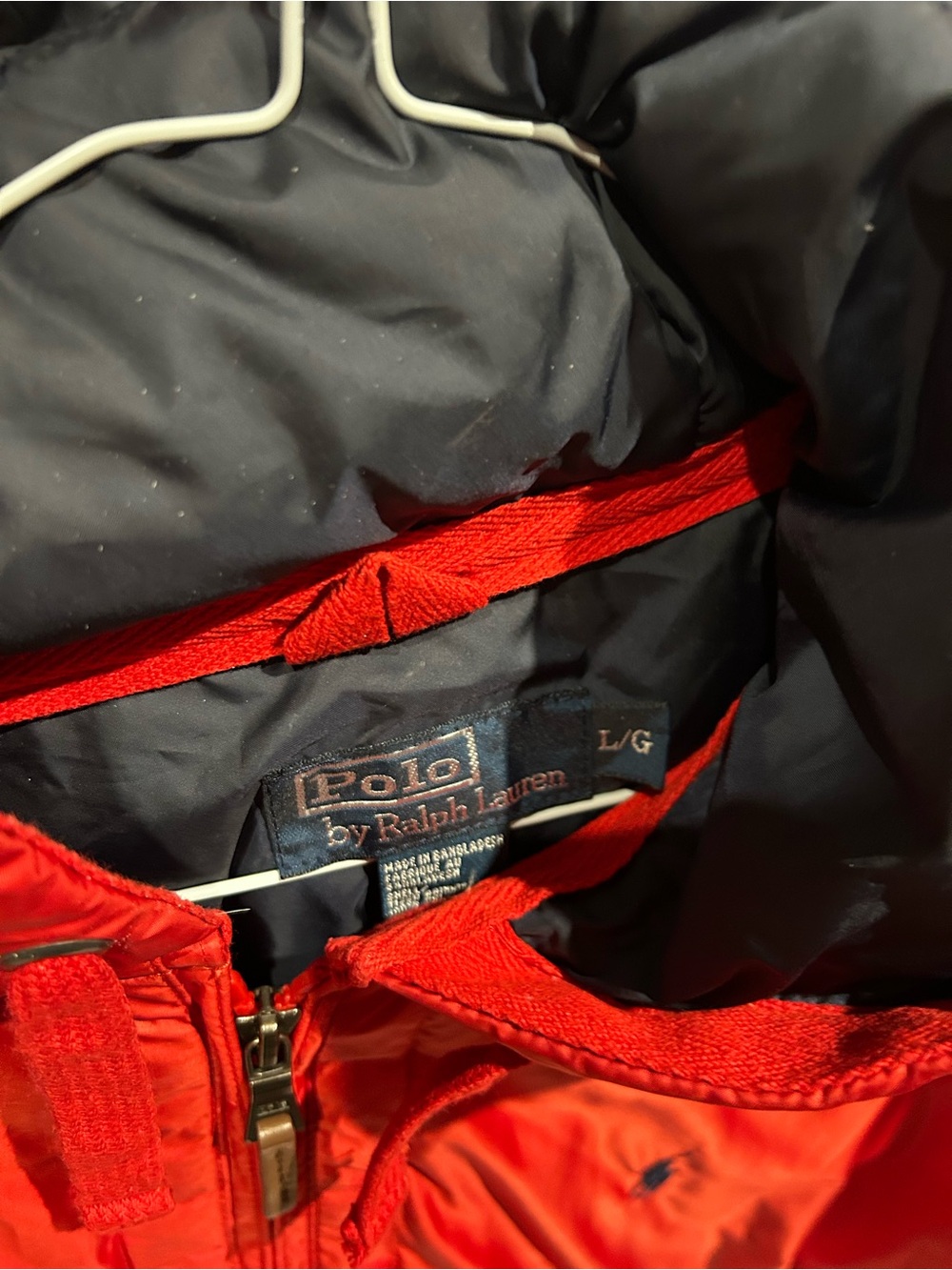 Ralph Lauren Red Hooded Puffer Jacket - Picture 3 of 4